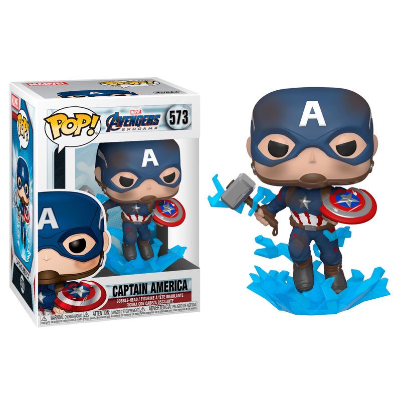 Funko POP Marvel Avengers Endgame Captain America with Broken Shield & Mjolnir 573