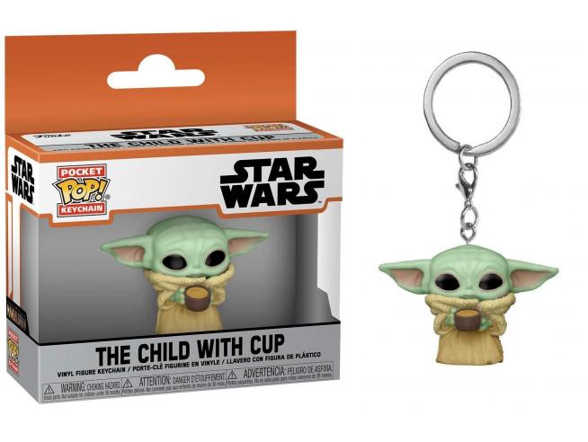 Funko POP!: Star Wars The Mandalorian The Child with cup Pocket POP keychain